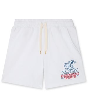 Casablanca Paris Short En Jersey Brodé Equipement Sportif - White