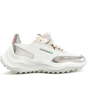 Casablanca Paris Trainers Blanches Et Chrome Pour Femme Atlantis - White
