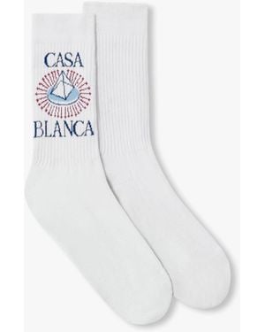 Casablanca Paris Celestial Pyramid Crew Socks, By - White