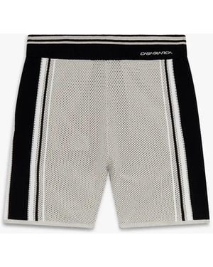 Casablanca Paris Metallic Mesh Stripe Shorts, By - Black