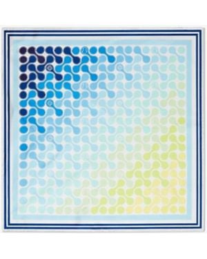 Casablanca Paris Foulard En Soie Moyen À Motif Tennis Tile En Dégradé - Blue