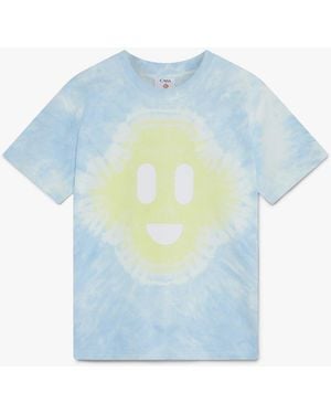 Casablanca Paris Tie Dye Cc Smile Short Sleeve T-Shirt - Blue