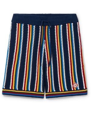 Casablanca Paris Short En Crochet À Rayures - Blue