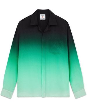 Casablanca Paris Chemise En Soie Dégradée À Manches Longues En Jacquard Ping Pong - Green