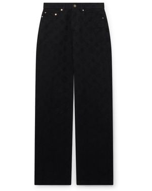 Casablanca Paris Denim Monogram Straight Leg Jeans, Size By - Black