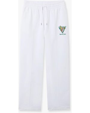 Casablanca Paris Tennis Club Icon Pyramid Abduction Embroidered Joggers, By - White