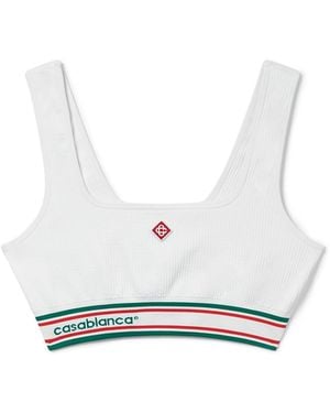 Casablanca Paris Seamless Sports Bra, By - White