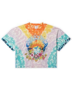 Casablanca Paris Surf Trip Tie Dye Short Sleeve T-Shirt, By - Blue