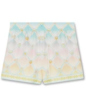 Casablanca Paris Short En Sergé De Soie Candy Icons - White