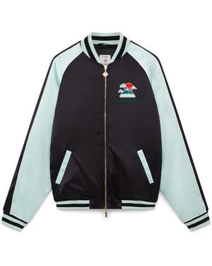 Casablanca Paris Veste Bomber En Satin Brodé - Blue
