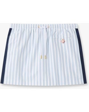 Casablanca Paris Pinstripe Mini Skirt, By - Blue