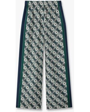 Casablanca Paris Check Monogram Silk Trousers, By - Green