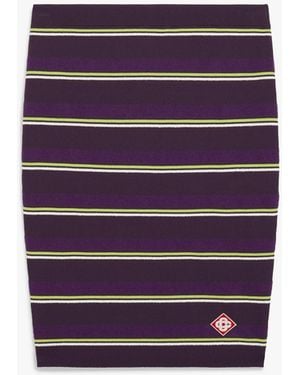 Casablanca Paris Striped Midi Skirt, By - Purple