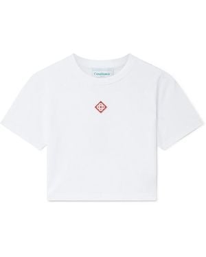 Casablanca Paris Diamond Logo Stretch T-Shirt, By - White