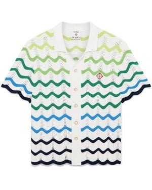 Casablanca Paris Chemise À Manches Courtes En Maille Wave - Multicolour