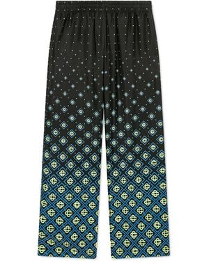 Casablanca Paris Pantalon En Soie À Monogramme Dégradé - Green