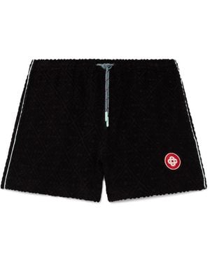 Casablanca Paris Monogram Jacquard Towelling Shorts, By - Black