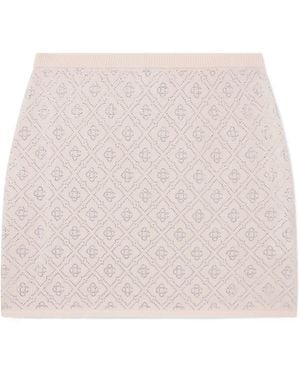 Casablanca Paris Mini-Jupe En Maille Crystal À Monogramme - White