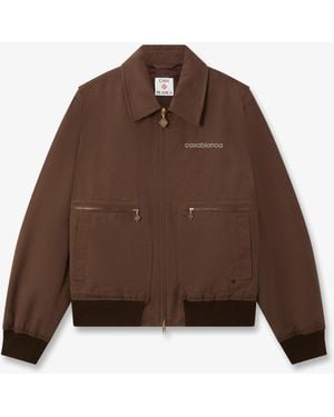 Casablanca Paris Monogram Cotton Blouson, By - Brown
