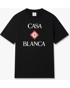 Casablanca Paris Diamond Logo Short Sleeve T-Shirt, By - Black