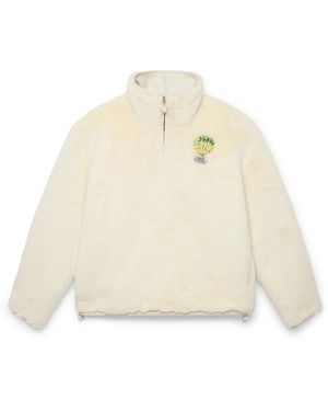 Casablanca Paris Veste En Fausse Fourrure À Fermeture Éclair Partielle Tennis Mascot - White