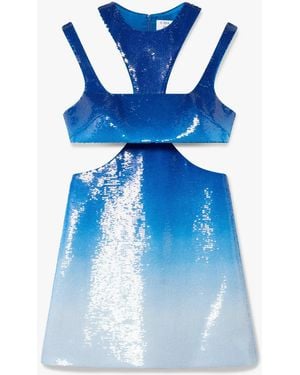 Casablanca Paris Gradient Sequin Racer Back Mini Dress, By - Blue