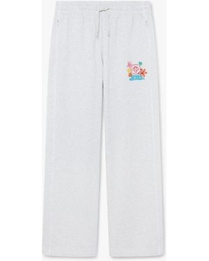 Casablanca Paris Pantalon De Survêtement Court Gris Brodé - White
