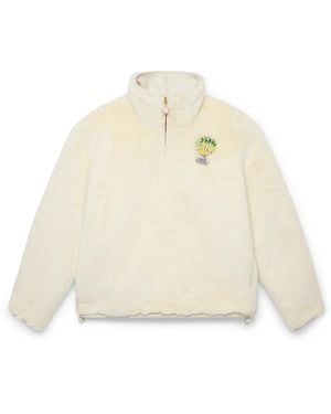 Casablanca Paris Veste En Fausse Fourrure À Fermeture Éclair Partielle Tennis Mascot - White