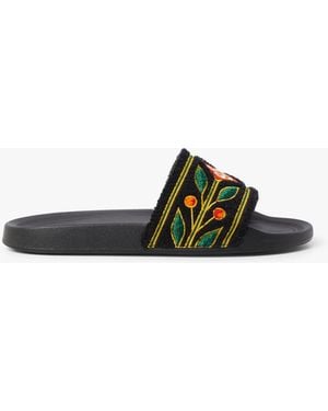 Casablanca Paris Embroidered Terry Slides, Size By - Black