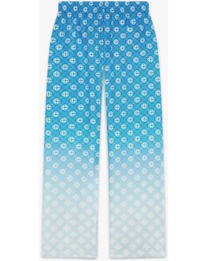 Casablanca Paris Pantalon En Soie Bleu À Monogramme Losange Dégradé - Blue