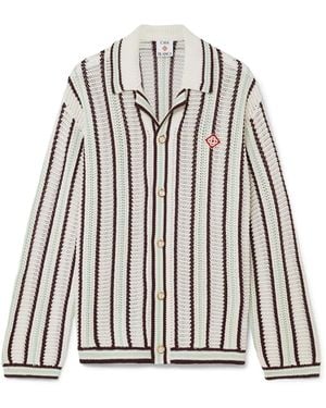 Casablanca Paris Chemise En Crochet De Coton À Rayures - White