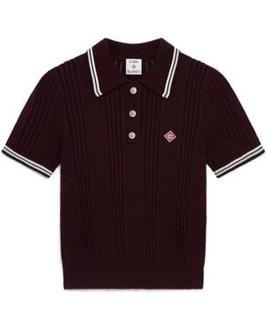 Casablanca Paris Polo À Manches Courtes En Maille De Coton - Red