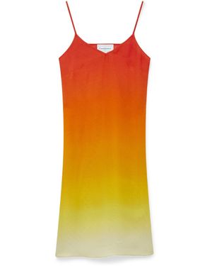 Casablanca Paris Silk Slip Dress, Size By - Orange