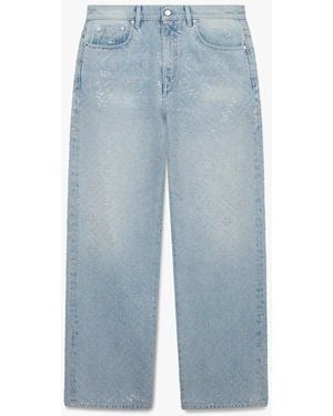 Casablanca Paris Jean Baggy Délavé Clair À Motifs Thermocollés - Blue