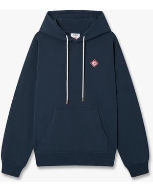 Casablanca Paris Diamond Logo Hooded Sweatshirt, By - Blue