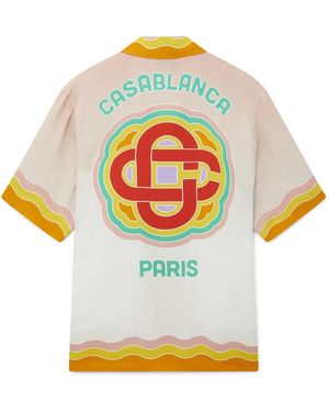 Casablanca Paris Monogram Silk Shirt, By - Grey