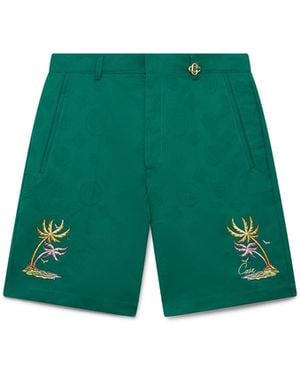 Casablanca Paris Jacquard Diamond Monogram Shorts - Green