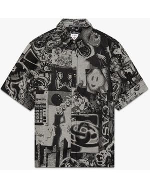 Casablanca Paris Chemise À Manches Courtes En Jean Rave Collage - Black