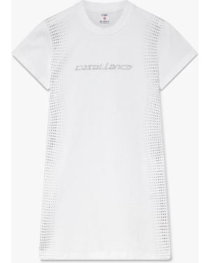 Casablanca Paris Crystal Halftone T-Shirt Dress, By - White