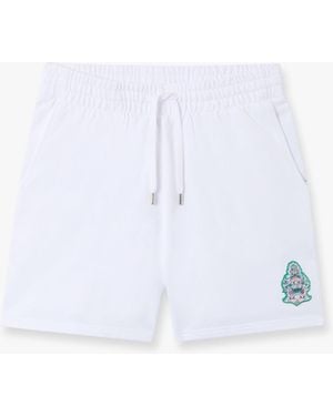 Casablanca Paris Hotel Emblem Embroidery Patch Sweatshorts, By - White