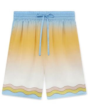 Casablanca Paris La Danse Silk Shorts, By - White