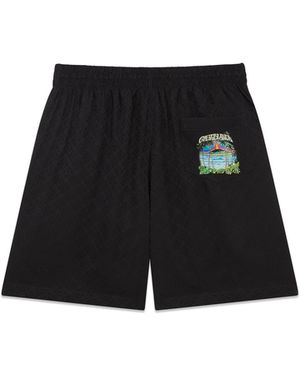 Casablanca Paris Short En Soie Jacquard Volcano - Black
