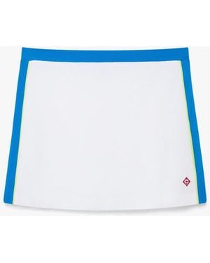 Casablanca Paris Mini-Jupe En Piqué Blanche Et Bleue - Blue