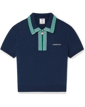 Casablanca Paris Polo De Tennis En Maille - Blue