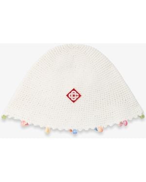 Casablanca Paris Beaded Crochet Hat, By - White