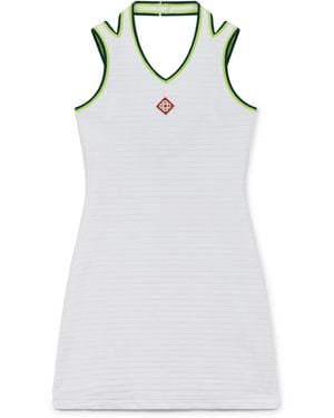 Casablanca Paris Robe En Velours Texturé Tennis - White
