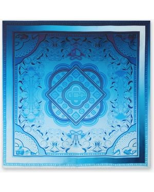Casablanca Paris Gradient Egyptian Rug Medium Silk Scarf By - Blue