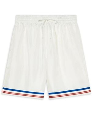 Casablanca Paris Casablanca Par Avion Silk Shorts, By - White