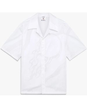Casablanca Paris Chemise À Manches Courtes En Fil Coupé The Art Of The Serve - White