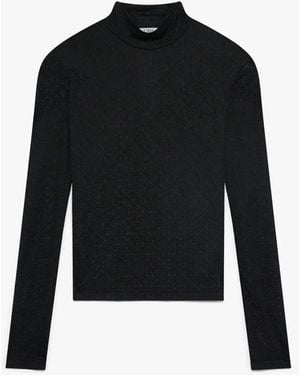 Casablanca Paris Monogram Jacquard Cropped Top, By - Black